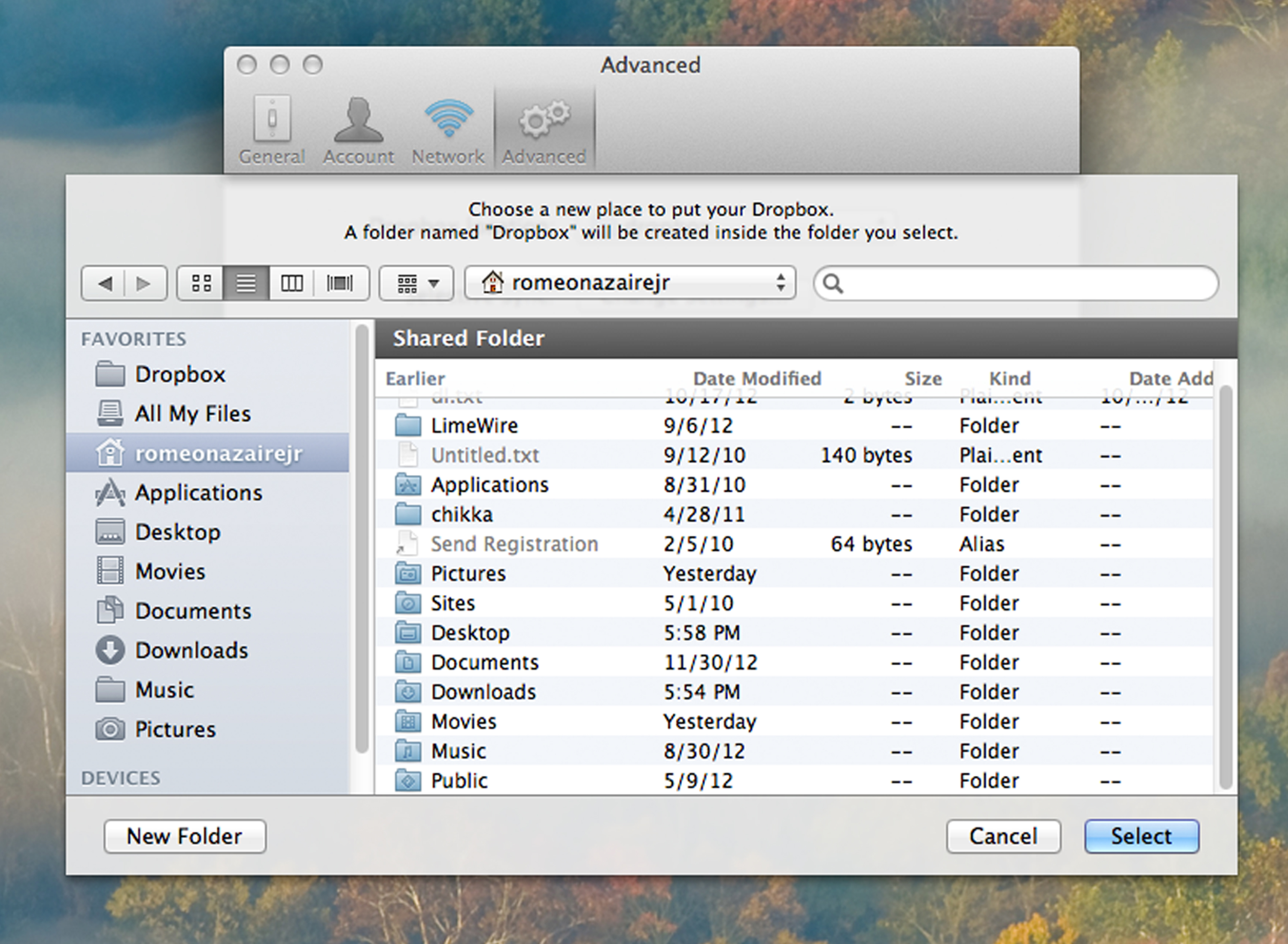 dropbox mac how to create desktop shortcut for folder